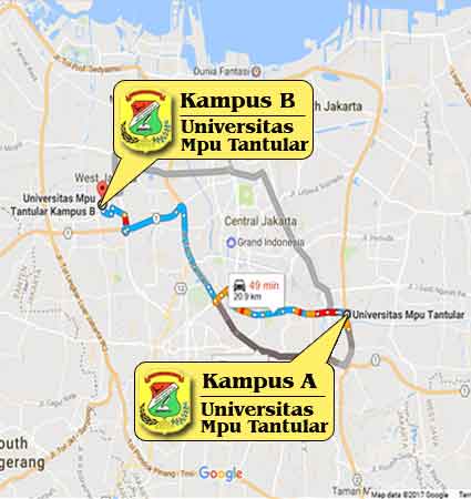Map Location (Google Map) Universitas Mpu Tantular Jakar Unicimi Nomor